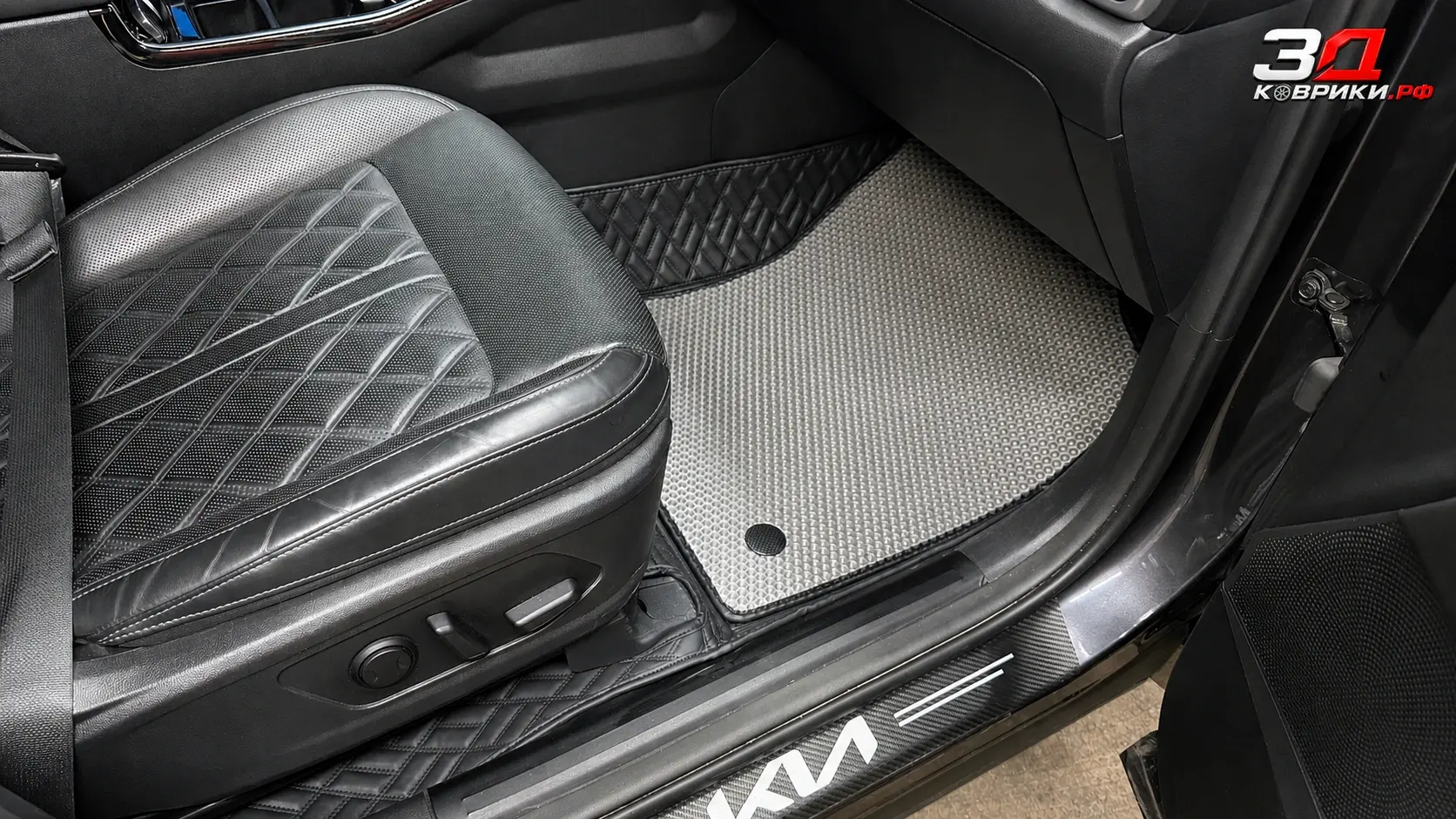 3D коврики KIA Sorento, форма коврика и крепления