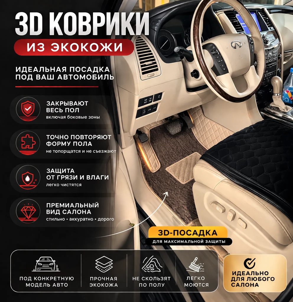 3D коврики Infiniti QX56 Z62 - фото работ 1