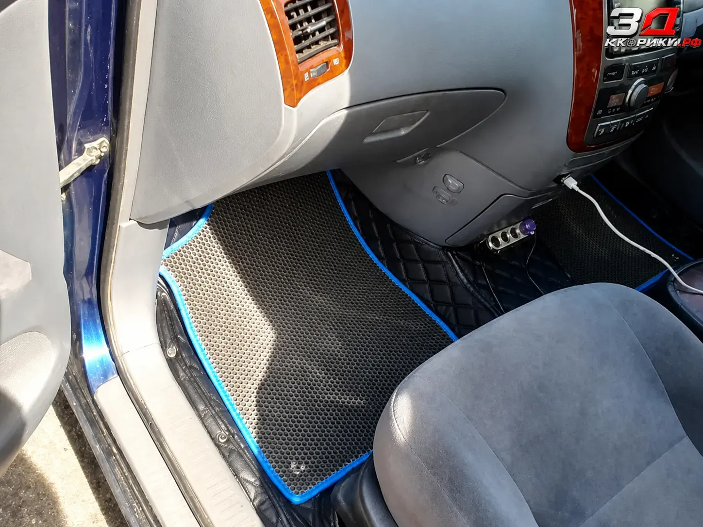 3D коврики Toyota Ipsum XM20, пороги и тоннель